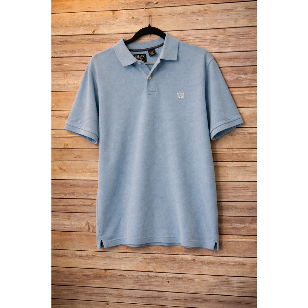 Men’s Chaps Polo Shirt Size Large Blue Short Sleeve Classic Logo Casual Golf